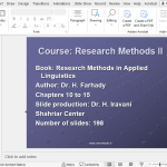 پاورپوینت اصول و روش تحقیق ۲  دکتر حسین فرهادی